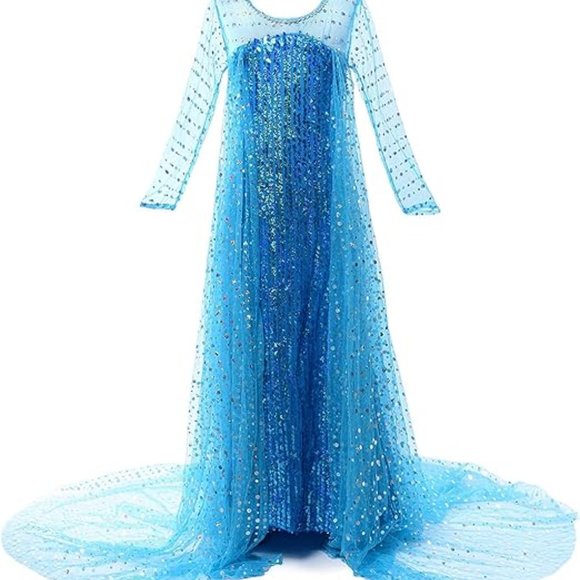 Blue Sequin Costume - Snow Princess Fancy Dress for Halloween - Girls' Sparkling - Picture 1 of 6